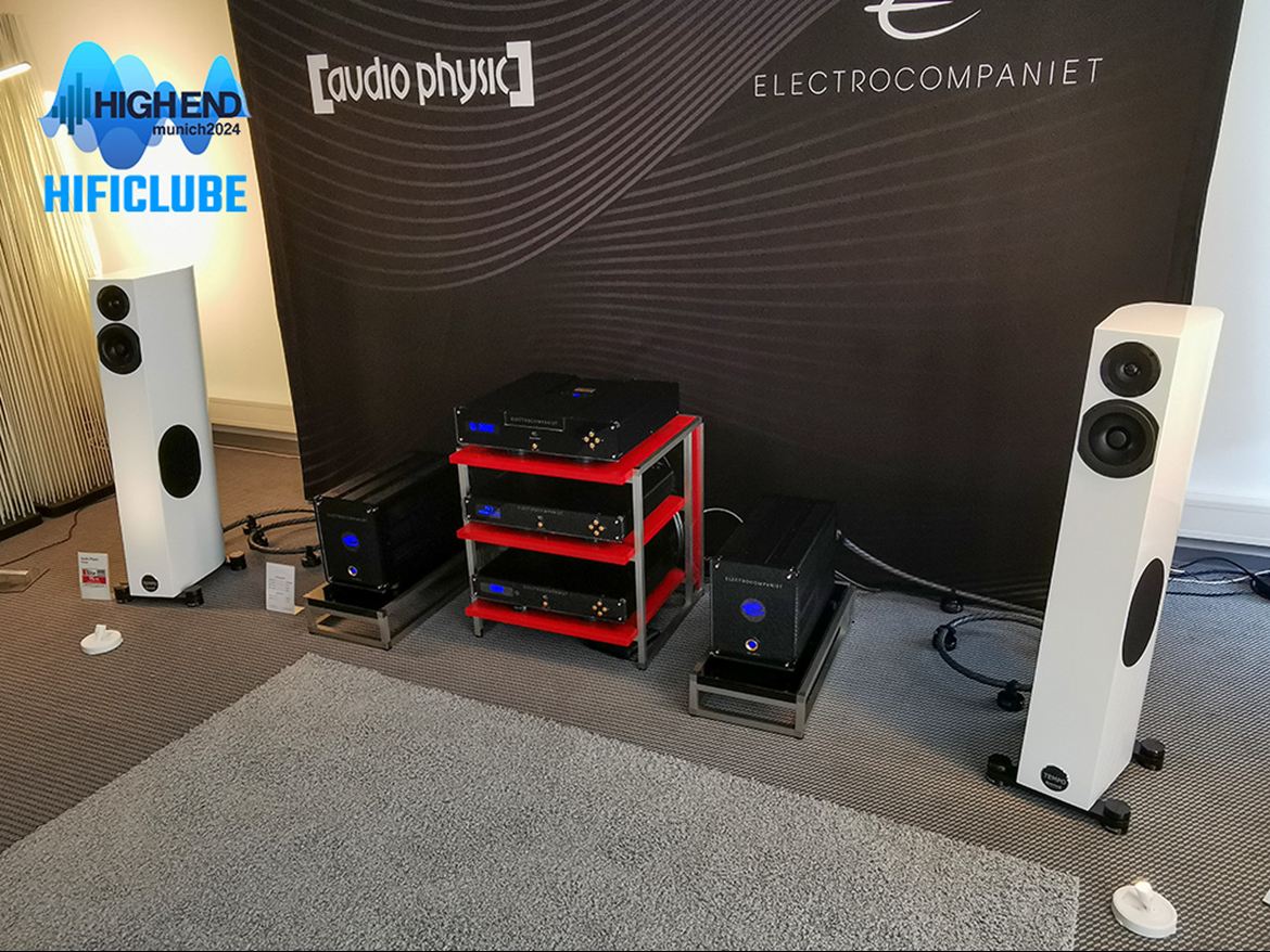 A Electrocompaniet fez par, como sempre, com a Audio Physics (colunas).
