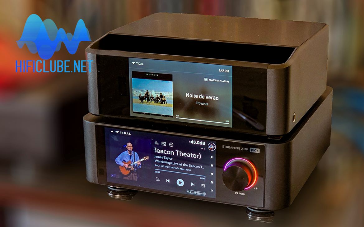 The Eversolo Play has touchscreen and a twist of Class D amplification, while the Node ICON (on top) offers balanced preamp  and double headphone outputs.