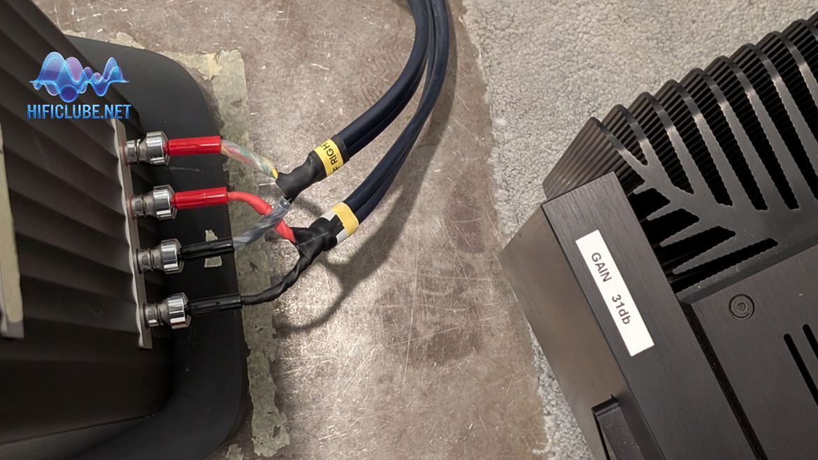 All speakers were bi-cabled using a pair of stereo amplifiers, not monos.